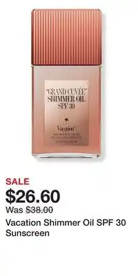 Ulta Beauty Vacation Shimmer Oil SPF 30 Sunscreen offer