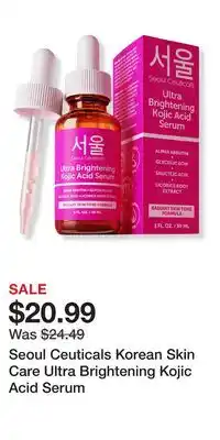 Ulta Beauty Seoul Ceuticals Korean Skin Care Ultra Brightening Kojic Acid Serum offer