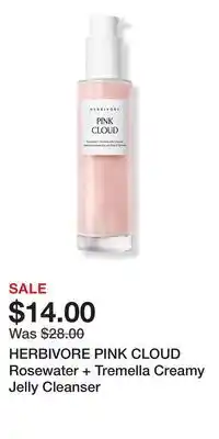 Ulta Beauty HERBIVORE PINK CLOUD Rosewater + Tremella Creamy Jelly Cleanser offer