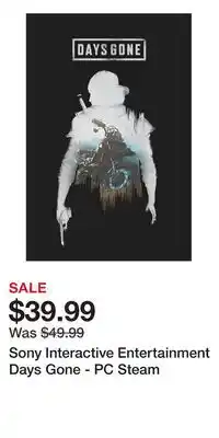 Game Stop Sony Interactive Entertainment Days Gone - PC Steam offer