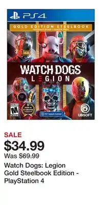 Game Stop Watch Dogs: Legion Gold Steelbook Edition - PlayStation 4 offer