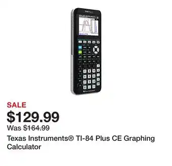 Office Depot Texas Instruments TI-84 Plus CE Graphing Calculator offer