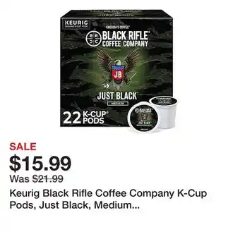 Office Depot Keurig Black Rifle Coffee Company K-Cup Pods, Just Black, Medium Roast, Pack Of 22 Pods offer