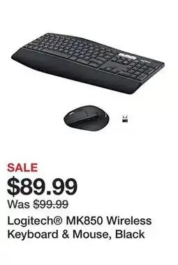 Office Depot Logitech MK850 Wireless Keyboard & Mouse, Black offer