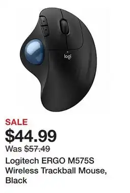 Office Depot Logitech ERGO M575S Wireless Trackball Mouse, Black offer