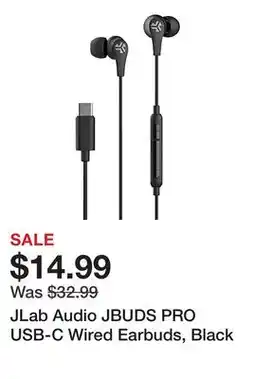 Office Depot JLab Audio JBUDS PRO USB-C Wired Earbuds, Black offer
