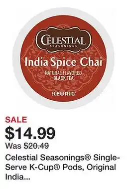 Office Depot Celestial Seasonings Single-Serve K-Cup Pods, Original India Spice Chai Tea, Box Of 24 offer