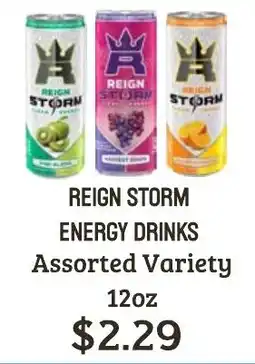 Seven Mile Market Reign Storm energy drinks offer