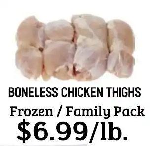 Seven Mile Market Boneless chicken thighs offer