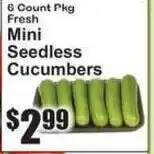 SuperFresh Fresh Mini Seedless Cucumbers offer