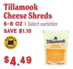 Market of Choice Tillamook cheese shreds offer