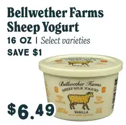 Market of Choice Bellwether Farms Sheep Yogurt offer