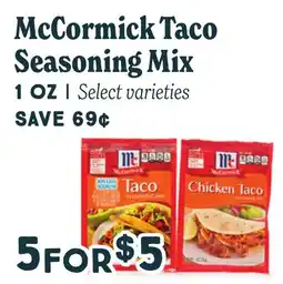 Market of Choice McCormick Taco Seasoning Mix offer