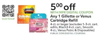 Any 1 Gillette or Venus Cartridge Refill