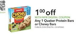 Publix Quaker Protein Bars or Chewy Bars offer