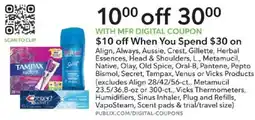 Publix Align, Always, Aussie, Crest, Gillette, Herbal Essences, Head & Shoulders, L., Metamucil, Native, Olay, Old Spice, Oral-B, Pa offer