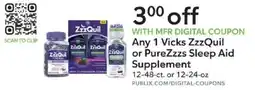 Publix Vicks ZzzQuil or PureZzzs Sleep Aid Supplement offer