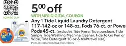 Publix Tide liquid laundry detergent offer