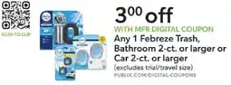 Publix Febreze Trash, Bathroom or Car offer