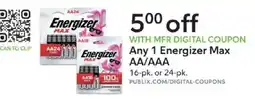 Publix Energizer Max AA/AAA offer