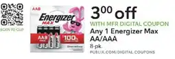 Publix Energizer Max AA/AAA offer