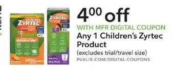Publix Children's Zyrtec offer