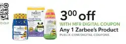 Publix Zarbee's Any 1 Product offer
