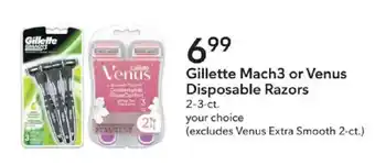 Publix Gillette Mach3 or Venus Disposable Razors offer