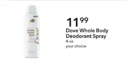 Publix Dove whole body deo offer