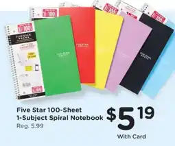 King Soopers Five Star 100-Sheet 1-Subject Spiral Notebook offer