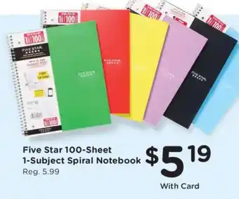 Five Star 100-Sheet 1-Subject Spiral Notebook
