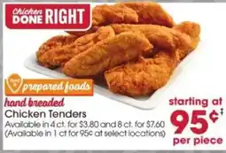 Giant Eagle Chicken Done Right hand breaded Chicken Tenders offer
