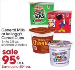 Giant Eagle General Mills or Kellogg's Cereal Cups offer