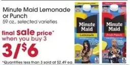 Giant Eagle Minute Maid Lemonade or Punch offer