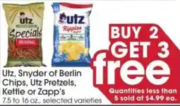 Giant Eagle Utz, Snyder of Berlin Chips, Utz Pretzels, Kettle or Zapp's offer