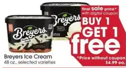 Giant Eagle Breyers Ice Cream offer
