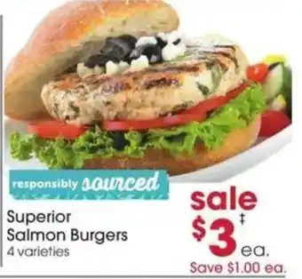 Giant Eagle Superior Salmon Burgers offer
