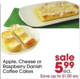 Giant Eagle Apple, Cheese or Raspberry Danish Coffee Cakes offer