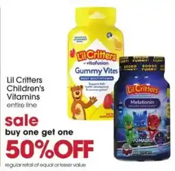Giant Eagle Lil Critters Children's Vitamins entire line offer