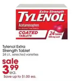 Giant Eagle Tylenol extra strength tablet offer