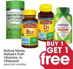 Giant Eagle Nature Made, Nature's Truth Vitamins, or Vitafusion selected varieties offer