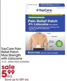 Giant Eagle TopCare Pain Relief Patch Max Strength with Lidocaine offer