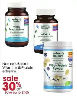 Giant Eagle Nature's Basket Vitamins & Protein entire line offer