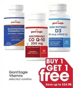 Giant Eagle Giant Eagle Vitamins selected varieties offer