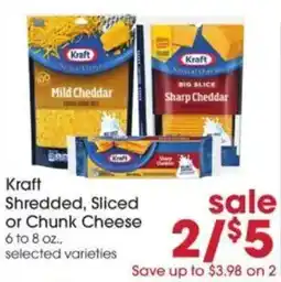 Giant Eagle Kraft shredded, sliced or chunk cheese offer