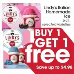 Giant Eagle Lindy's Italian Homemade Ice offer