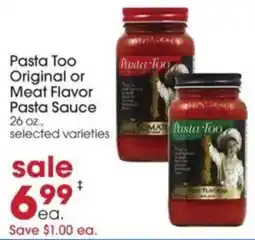 Giant Eagle Pasta Too Pasta Sauce offer