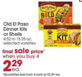 Giant Eagle Old El Paso Dinner Kits or Shells offer