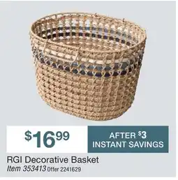 BJ’s RGI Decorative Basket offer