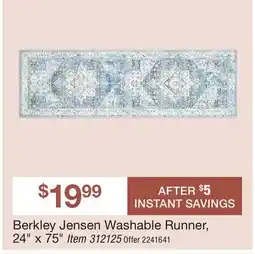 BJ’s Berkley Jensen Washable Runner, 24 x 75 offer
